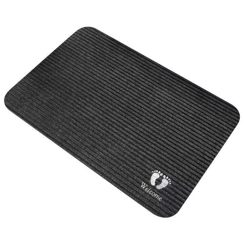 Embroidered Striped Door Mat – Welcome & Smile Life Designs