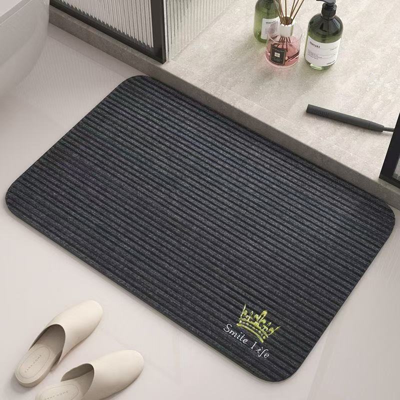 Embroidered Striped Door Mat – Welcome & Smile Life Designs