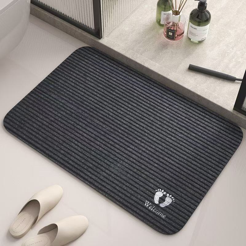 Embroidered Striped Door Mat – Welcome & Smile Life Designs